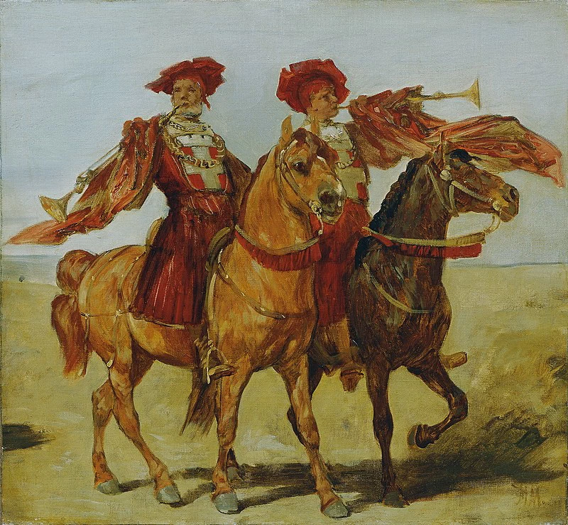 Due suonatori di tromba a cavallo - Österreichische Galerie Belvedere, Vienna